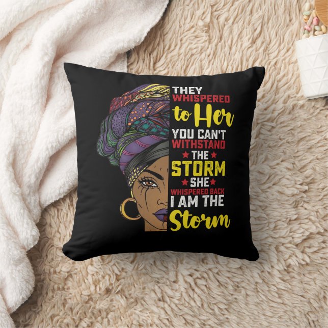 Juneteenth I Am The Storm Melanin Black Girl Cushion (Blanket)