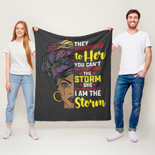 Juneteenth I Am The Storm Melanin Black Girl Fleece Blanket