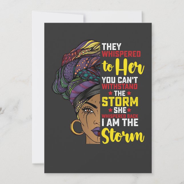 Juneteenth I Am The Storm Melanin Black Girl Invitation (Front)