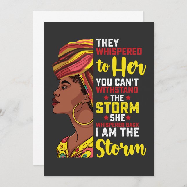 Juneteenth I Am The Storm Melanin Black Girl Invitation (Front/Back)