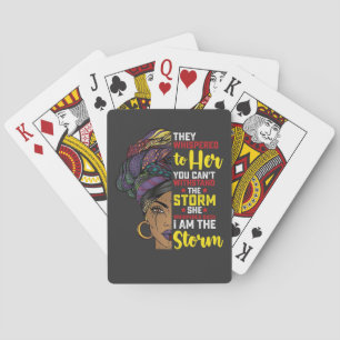 Juneteenth I Am The Storm Melanin Black Girl Playing Cards