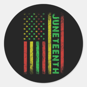 Juneteenth In A Flag Black History Juneteenth 1  Classic Round Sticker