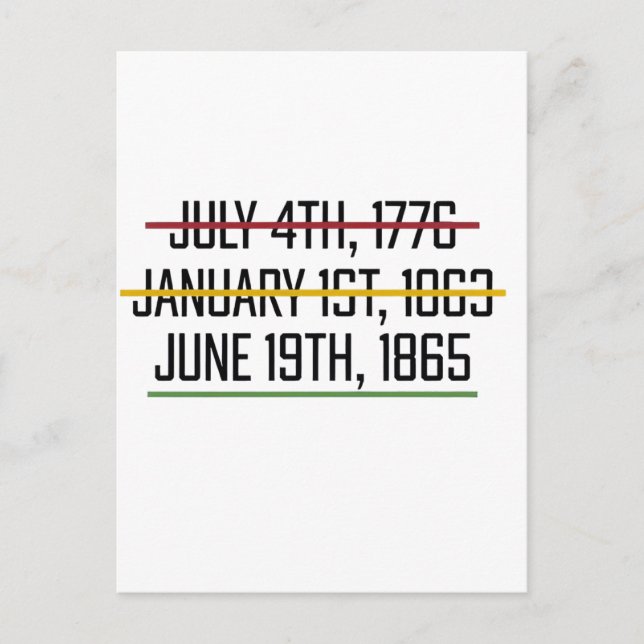 Juneteenth Independence Day Black History   Announcement Postcard (Front)