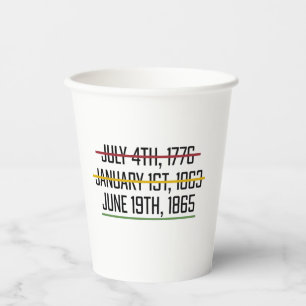 Juneteenth Independence Day Black History Paper Cups