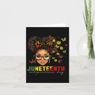 Juneteenth Independence Day Bun Black Women 2023 Card