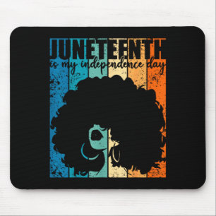 Juneteenth independence day retro afro women mouse mat