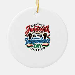 Juneteenth Independence Day Vintage Shirt Design_1 Ceramic Tree Decoration