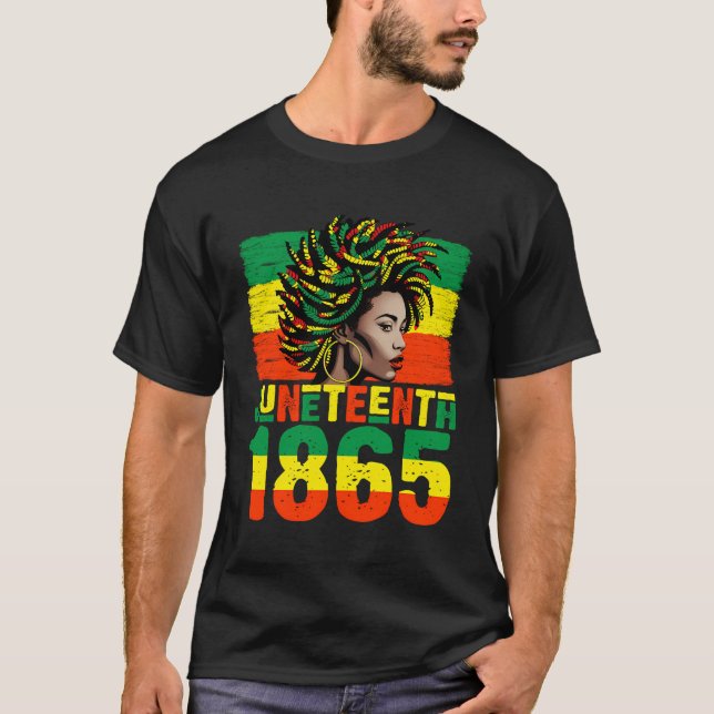Juneteenth Is My Independence Day 1865 Dashiki Gir T-Shirt (Front)