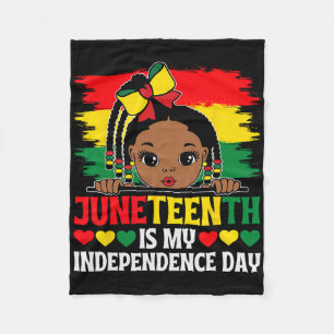Juneteenth Is My Independence Day 1865 Girls Kids Fleece Blanket