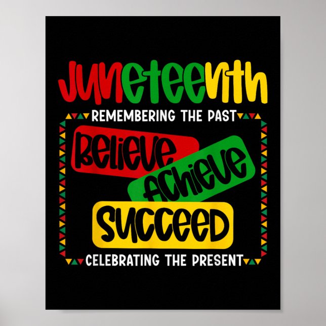 Juneteenth Is My Independence Day Believe Achieve  Poster (Front)
