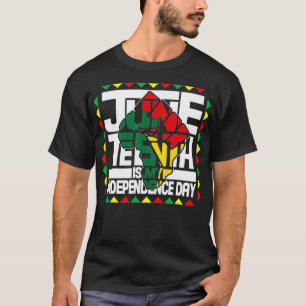 Juneteenth Is My Independence Day Black Fist Map O T-Shirt