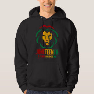 Juneteenth Is My Independence Day Black King Lion Hoodie