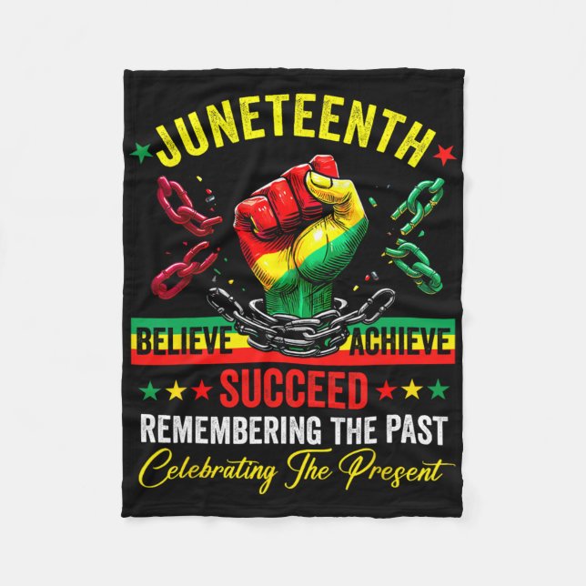 Juneteenth Is My Independence Day Black Pride Mela Fleece Blanket (Front)