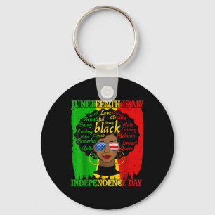 Juneteenth Is My Independence Day Black Women Afro Key Ring