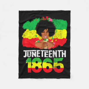 juneteenth is my independence day black women blac fleece blanket