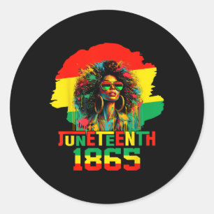 Juneteenth Is My Independence Day Black Women Free Classic Round Sticker