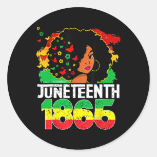 Juneteenth Is My Independence Day Black Women Free Classic Round Sticker