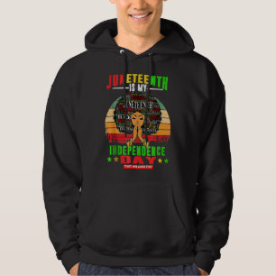 Juneteenth Is My Independence Day Cute Afro Woman Hoodie