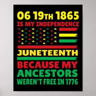 Juneteenth Is My Independence Day Free Black Girl Poster