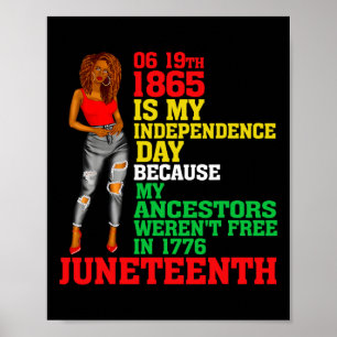 Juneteenth Is My Independence Day Free Black Women Poster
