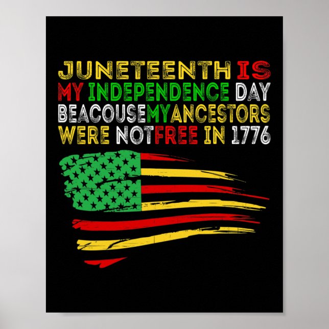 Juneteenth Is My Independence Day Free Ish Black M Poster (Front)