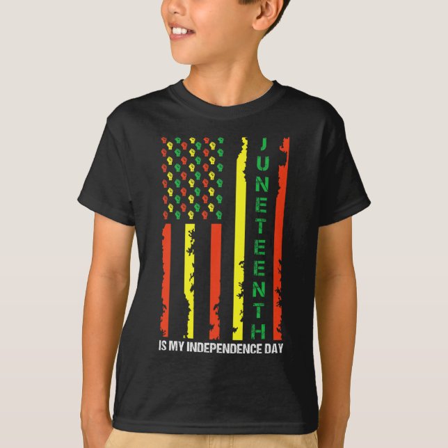 Juneteenth Is My Independence Day Juneteenth Black T-Shirt (Front)