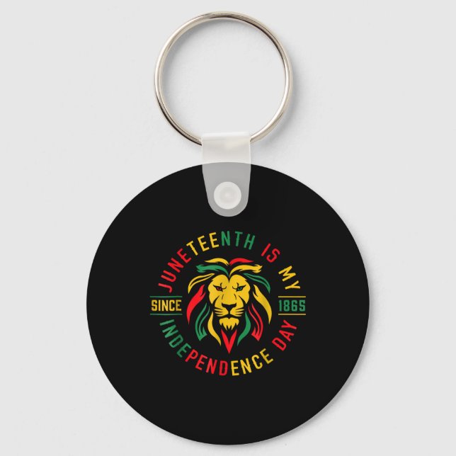 Juneteenth Is My Independence Day Lion Free Ish Si Key Ring (Front)