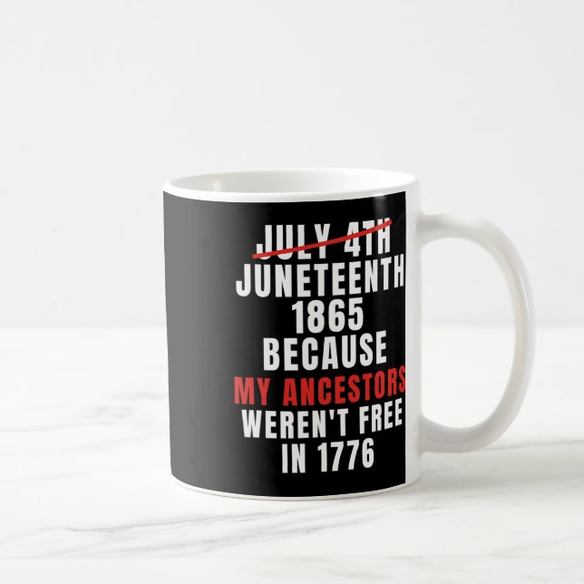 Juneteenth Is My Independence Day Not 4th Of July  Coffee Mug (Right)