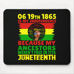 Juneteenth Is My Independence Day Pink Black 1865  Mouse Mat