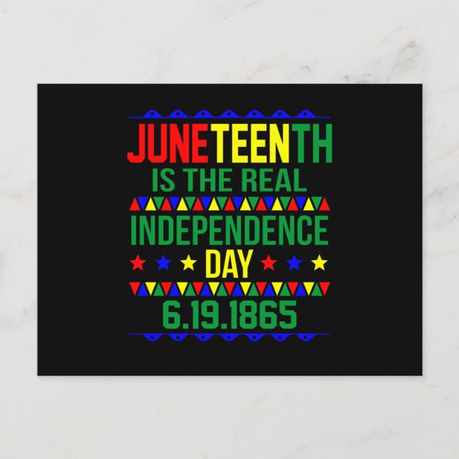 Juneteenth is the Real Independence Day 1865 Postcard (Front)