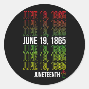 juneteenth june 19 1865 black african american anc classic round sticker