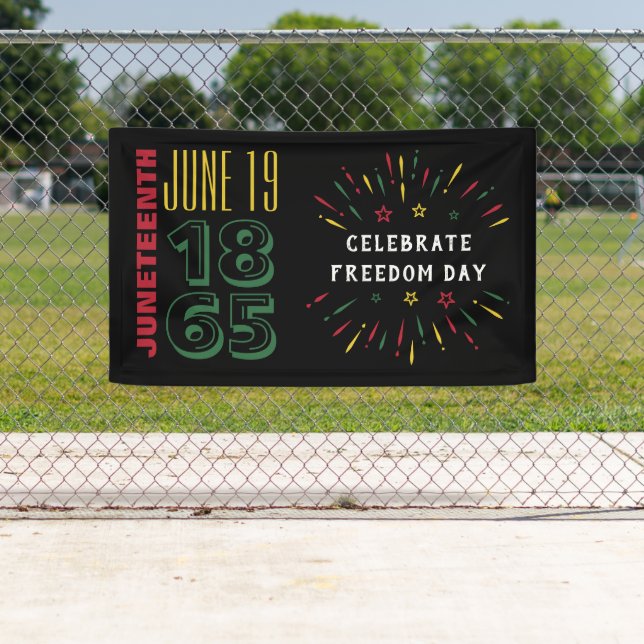 Juneteenth June 19 1865 Black History Fireworks Banner (Insitu)