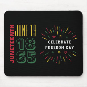 Juneteenth June 19 1865 Black History Fireworks Mouse Mat