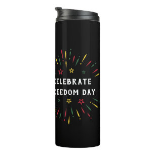 Juneteenth June 19 1865 Black History Fireworks Thermal Tumbler