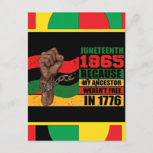 Juneteenth June 19 1865 black queens melanin kings Holiday Postcard