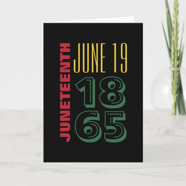 Juneteenth June 19 1865 Typography Black History Card (Front)