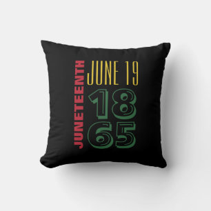 Juneteenth June 19 1865 Typography Black History Cushion