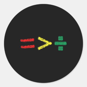 Juneteenth June 19th 1865 Equality Is Greater Than Classic Round Sticker