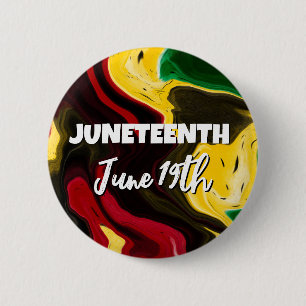 Juneteenth June 19th 6 Cm Round Badge