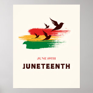 Juneteenth June 19th Birds Poster