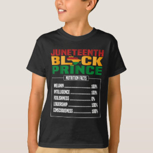 Juneteenth Kids Black Prince Nutritional Facts Fre T-Shirt