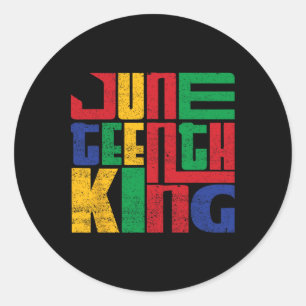 Juneteenth King Black Man Boy Juneteenth King Classic Round Sticker