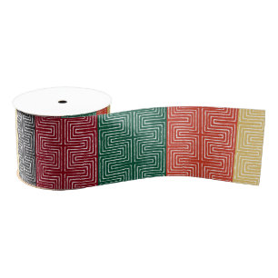 Juneteenth Kwanzaa Black Holiday Grosgrain Ribbon