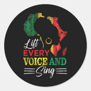 Juneteenth Lift Every Voice Sing Black History Mon Classic Round Sticker