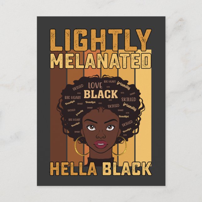 Juneteenth Lightly Melanated Hella Black Melanin Invitation Postcard (Front)