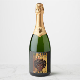 Juneteenth Lightly Melanated Hella Black Melanin Sparkling Wine Label