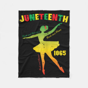Juneteenth Llerina Black Beautiful Llet Girls Kids Fleece Blanket