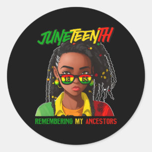 Juneteenth Loc'd Hair Remembering My Ancestor For Classic Round Sticker