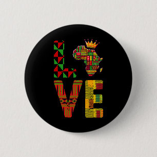 Juneteenth Love Africa Map Black History Men Women 6 Cm Round Badge