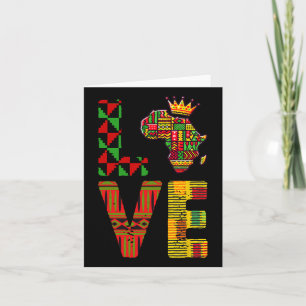 Juneteenth Love Africa Map Black History Men Women Card